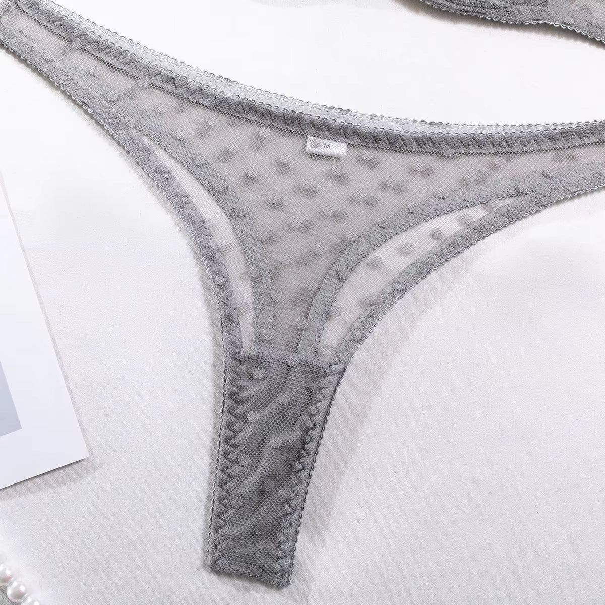 Komplet Bielizny z Transparentnego Materiału