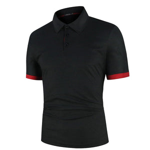 Parine Czarny 1 / M Eleganckie Polo Męskie Z Kołnierzem I Krótkm Rękawem