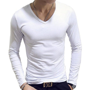 parine.pl Biały 1 / XL Bawełniany Longsleeve Męski Z Domieszką Satyny