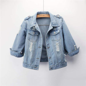 parine.pl Wersja 2 / 5XL Jeansowa Kurtka Z Przetarciami