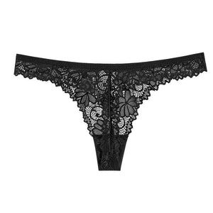 parine.pl 1772 Czarny / XL Klasyczne Koronkowe Stringi