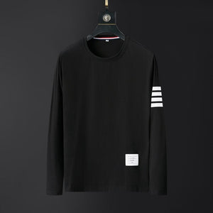 parine.pl Czarny / XL Klasyczny Longsleeve Męski Z Nadrukiem Na Rękawie