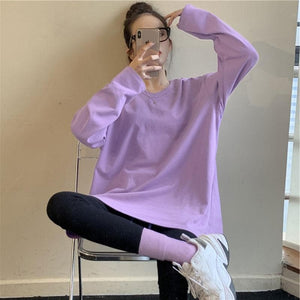 parine.pl Odzież > Bluzka long sleeve Luźna Bluzka Z Długim Rękawem