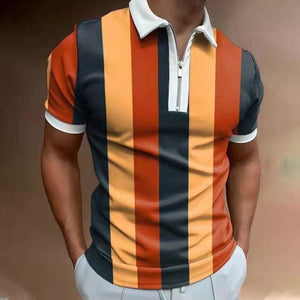 parine.pl Wzór 11 / XXL Polo Męskie Z Kołnierzem Na Suwak