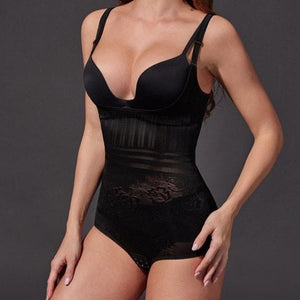 parine.pl 1578 Czarny / 3XL Wyszczuplające Body Zapinane Na Dole