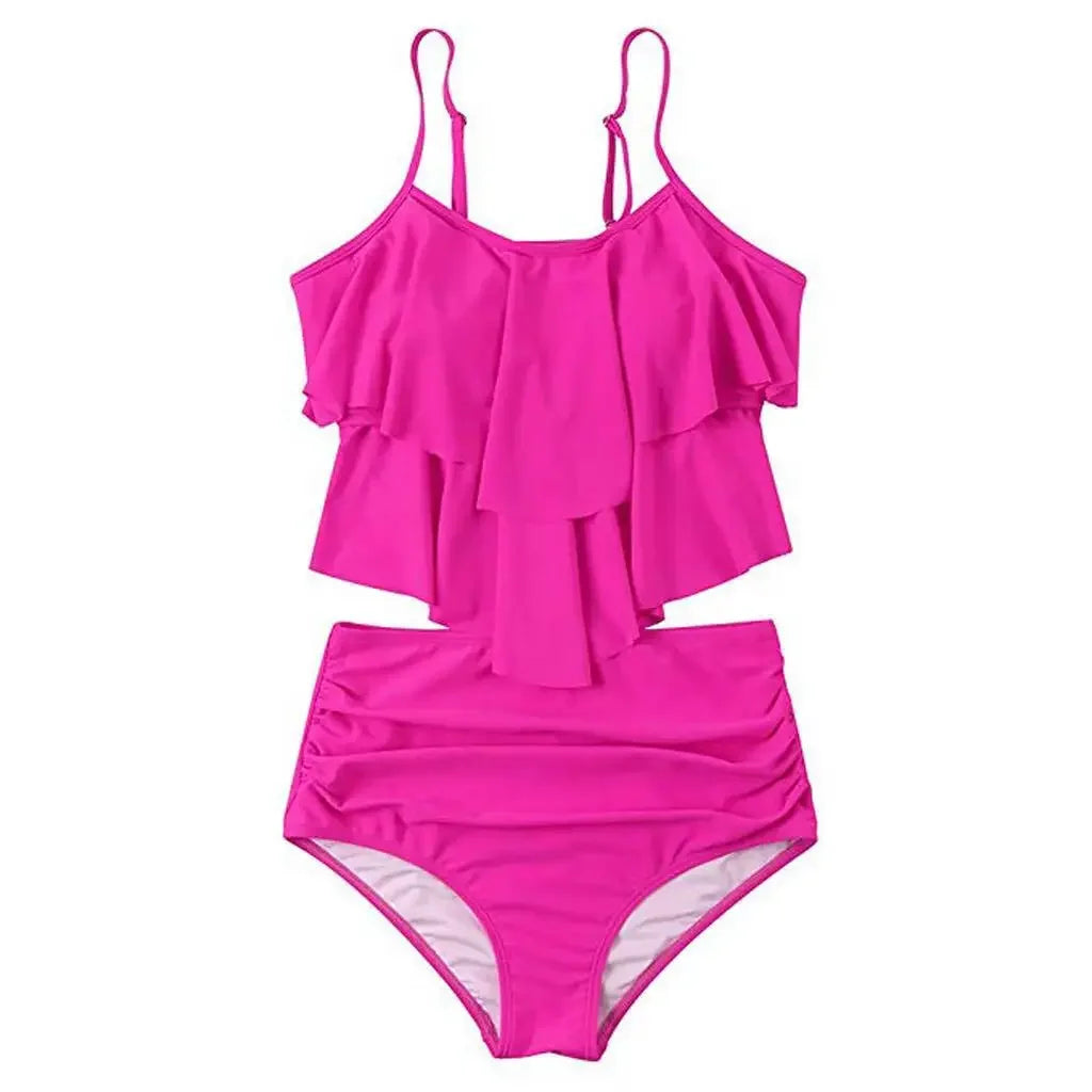 Jednoczęściowy Kostium Kąpielowy Plus Size Z Falbanką