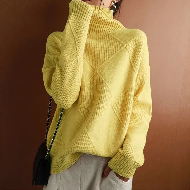 Sweter Wełniany Z Geometrycznym Wzorem
