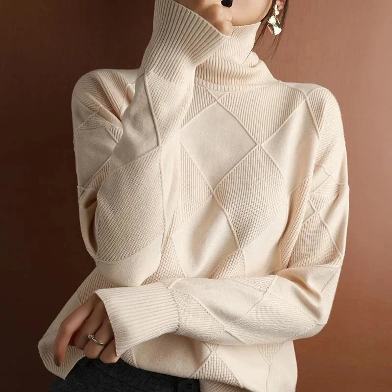 Sweter Wełniany Z Geometrycznym Wzorem