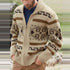 Parine 01 Khaki / 4XL Bawełniany Kardigan Męski W Stylu Vintage