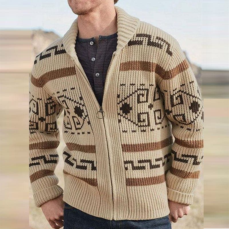 Parine Bawełniany Kardigan Męski W Stylu Vintage