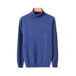 Parine Blue / M Ciepły Sweter Męski Z Golfem I Długim Rękawem