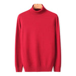 Parine Red / L Ciepły Sweter Męski Z Golfem I Długim Rękawem