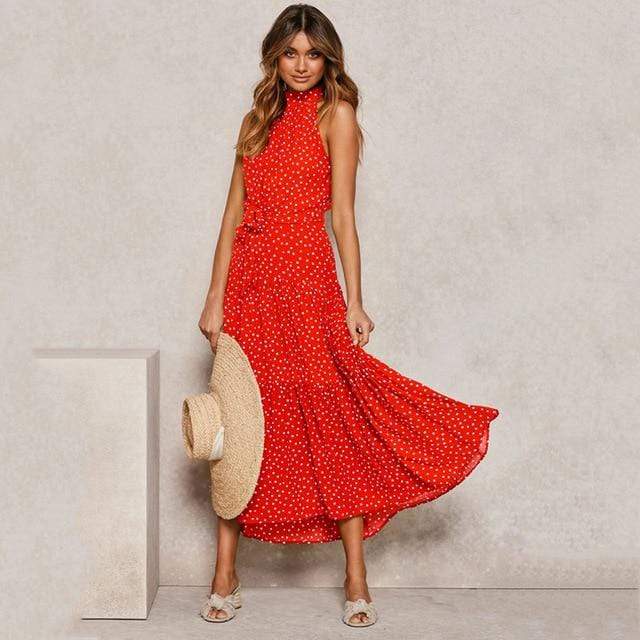 Parine Red / XL Długa Sukienka