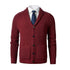Parine China / Burgundy / 4XL Elegancki Wełniany Kardigan Męski