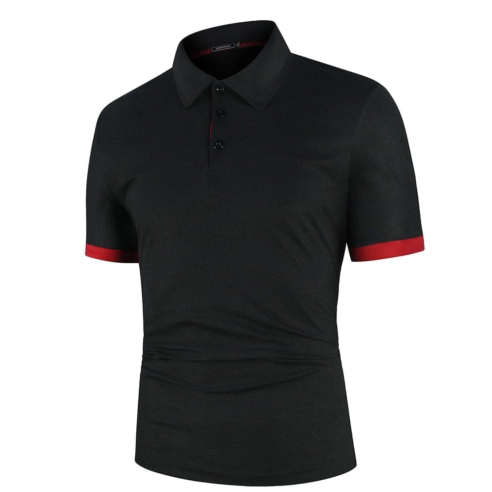 Parine Czarny 1 / M Eleganckie Polo Męskie Z Kołnierzem I Krótkm Rękawem