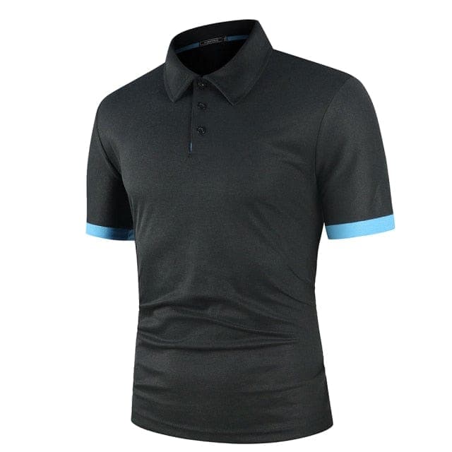 Parine Czarny 2 / M Eleganckie Polo Męskie Z Kołnierzem I Krótkm Rękawem