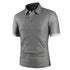 Parine Szary 1 / M Eleganckie Polo Męskie Z Kołnierzem I Krótkm Rękawem