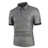 Parine Szary 2 / M Eleganckie Polo Męskie Z Kołnierzem I Krótkm Rękawem