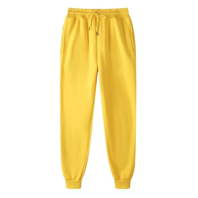 Parine M / Yellow / China Jednolite Klasyczne Spodnie Dresowe Męskie