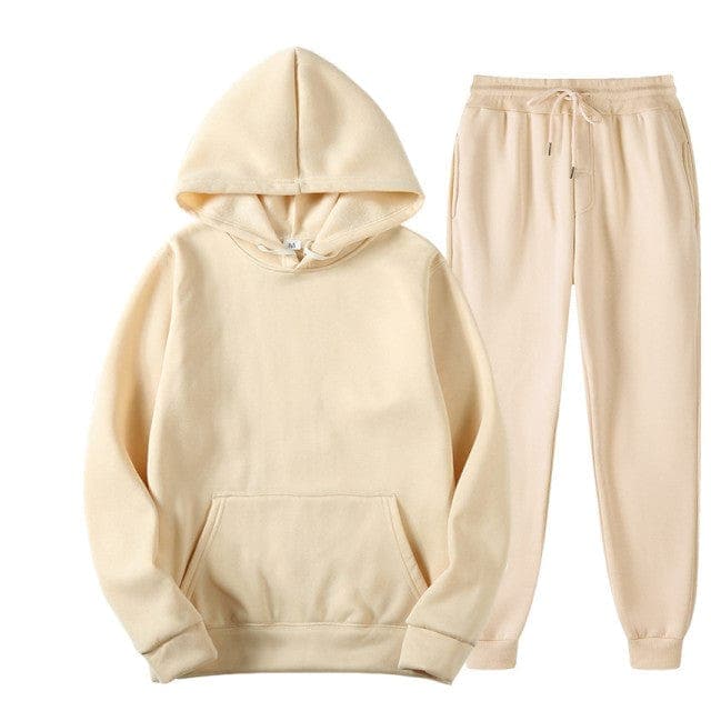 Parine Khaki / S Komplet Dresowy Męski Z Kapturem W Jednolitym Kolorze