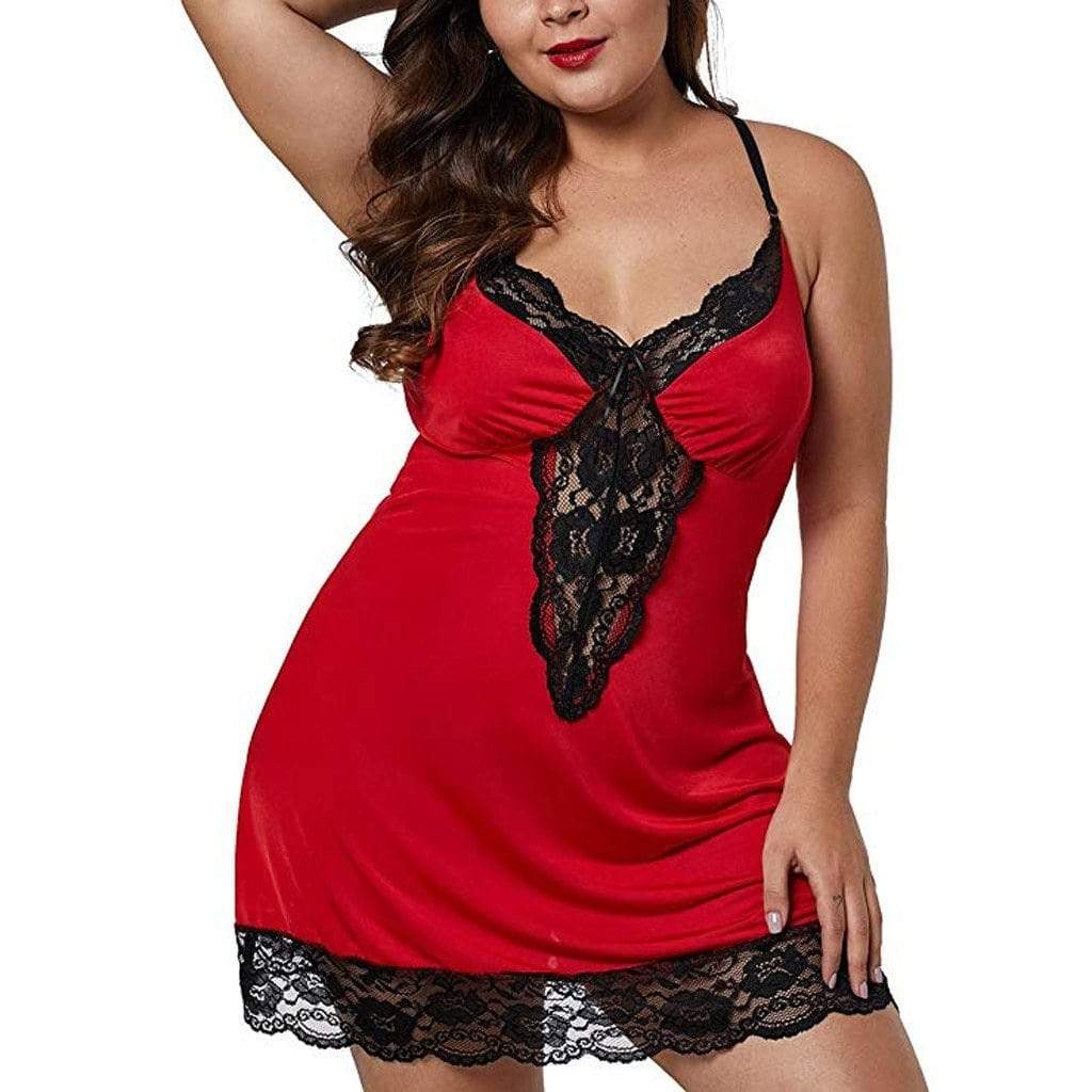 Parine Koszula Nocna Plus Size Z Koronkowymi Wstawkami