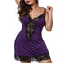 Parine Purple / XXXL / China Koszula Nocna Plus Size Z Koronkowymi Wstawkami