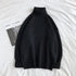 Parine Black / M Luźny Wełniany Sweter Męski Z Golfem