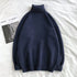 Parine NavyBlue / M Luźny Wełniany Sweter Męski Z Golfem
