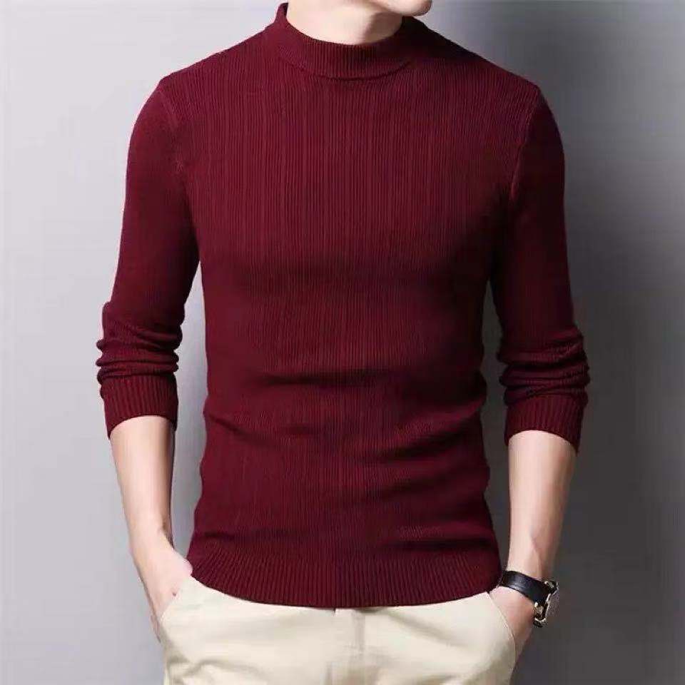 Parine Prążkowany Elegancki Sweter Męski
