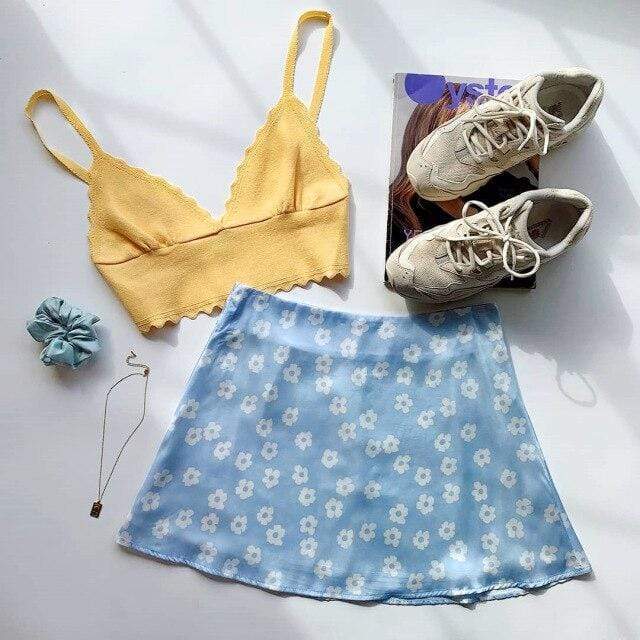 Parine blue flower / M Spodnica