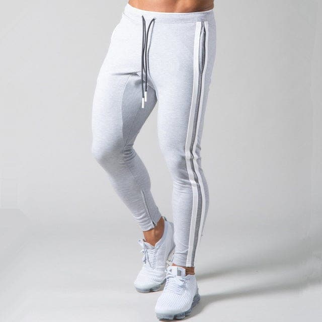 Parine Gray (No logo) / XXXL Spodnie Dresowe Męskie Z Paskami