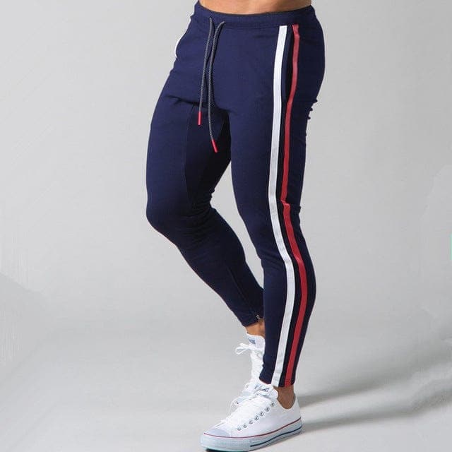 Parine Navy (No logo) / L Spodnie Dresowe Męskie Z Paskami