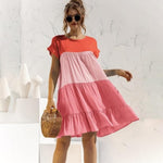 Parine Pink / 2XL Sukienka W Pasy