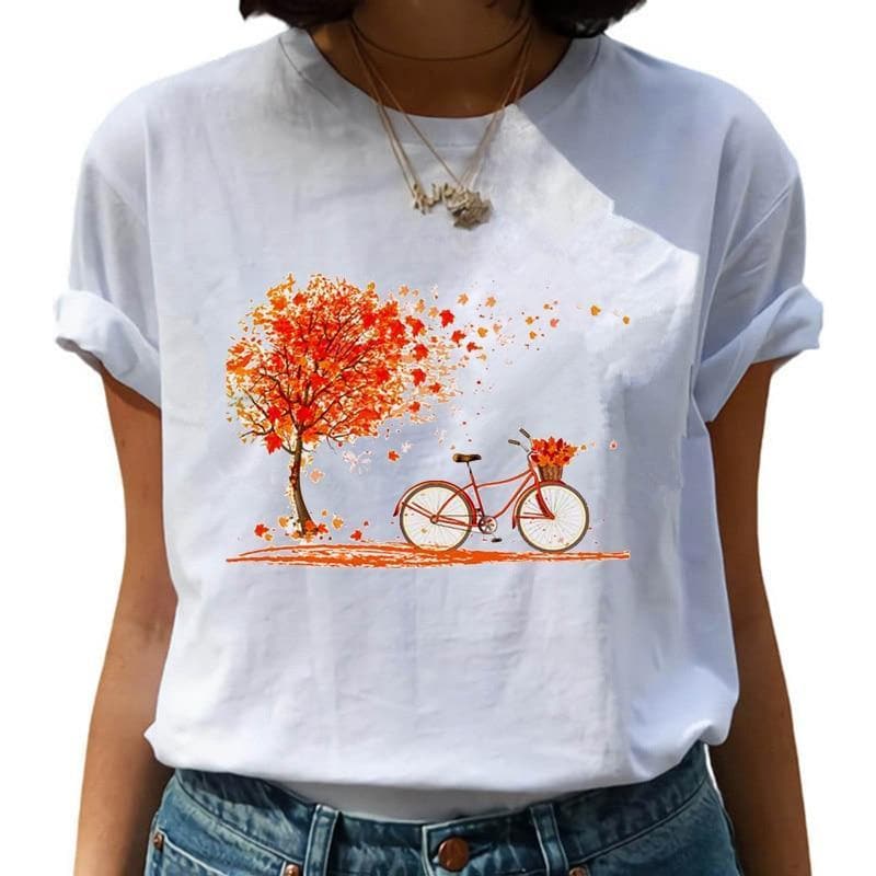 Biały T-shirt Z Grafiką - Parine