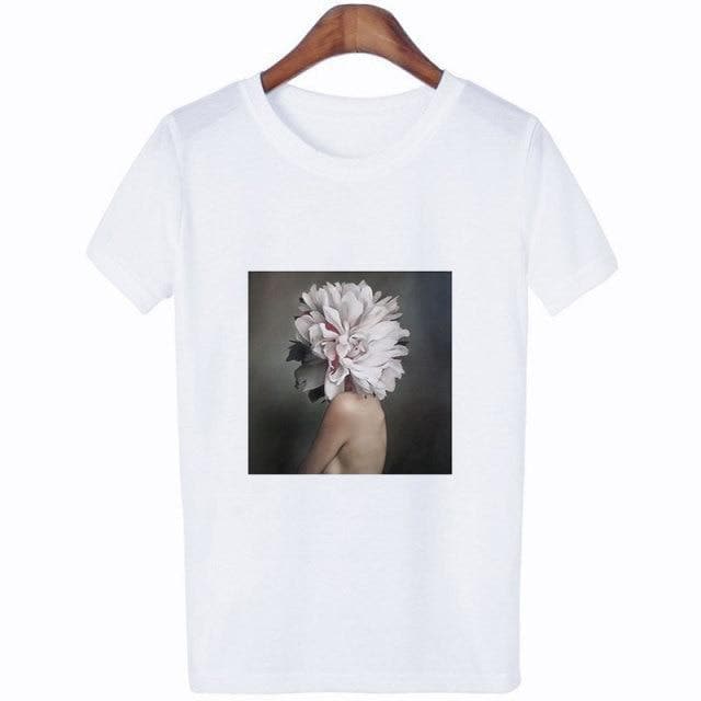 Biały T-shirt Z Nadrukiem - Parine