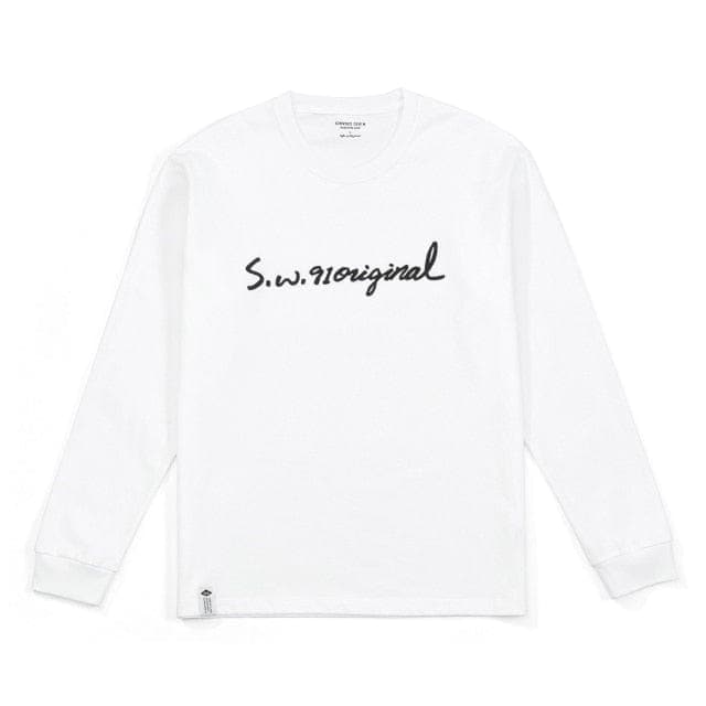parine.pl Biały / S Bawełniany Longsleeve Męski Na Jesień
