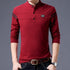 parine.pl Czerwony 2 / XS Bawełniany Longsleeve Męski Z Kieszonką