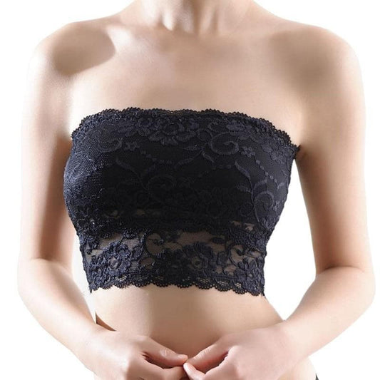 Biustonosz Bandeau Z Koronkowym Wykończeniem - Parine