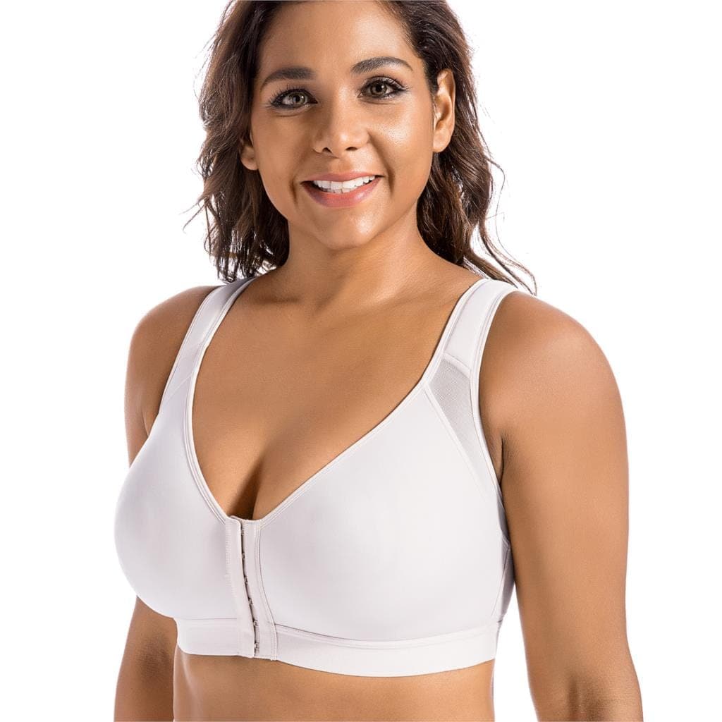 parine.pl Bielizna > Biustonosz > Plus Size Bra Biały / B / 75 Biustonosz Plus Size Zapinany Z Przodu