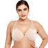 parine.pl Bielizna > Biustonosz > Plus Size Bra Beżowy / B / 75 Biustonosz Plus Size Zapinany Z Przodu Z Głębokim Dekoltem