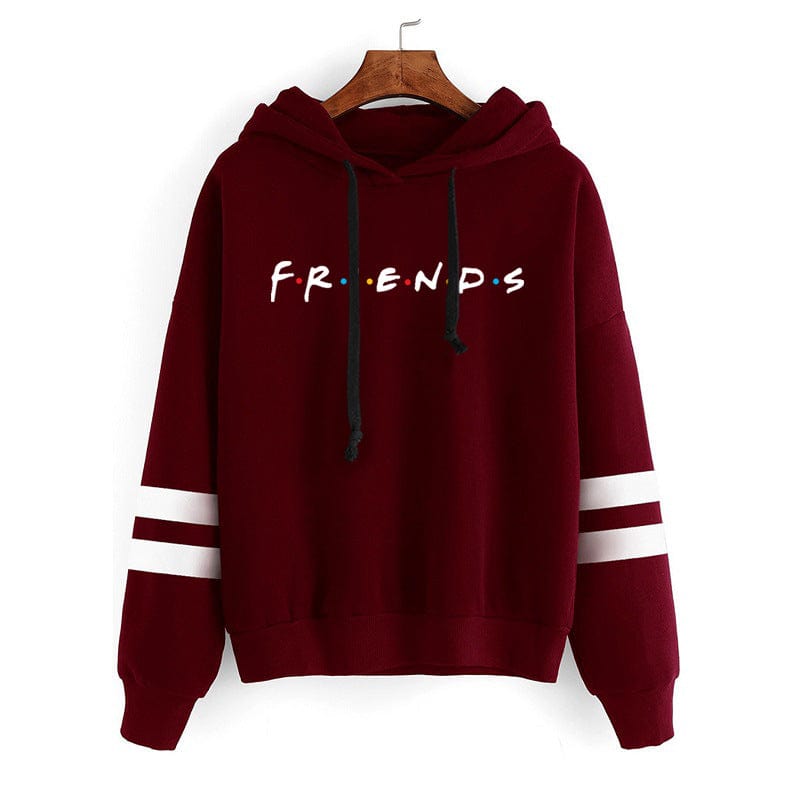 parine.pl Odzież damska > Górne Części garderoby > Bluzy Ciemnoczerwony / 5XL Bluza Z Napisem Friends