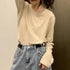parine.pl Odzież > Bluzka long sleeve Beżowy / Uniwersalny Bluzka Oversize Z Długim Rękawem