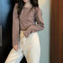 parine.pl Odzież > Bluzka long sleeve Brązowy / Uniwersalny Bluzka Oversize Z Długim Rękawem