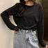 parine.pl Odzież > Bluzka long sleeve Czarny / Uniwersalny Bluzka Oversize Z Długim Rękawem