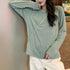 parine.pl Odzież > Bluzka long sleeve Zielony / Uniwersalny Bluzka Oversize Z Długim Rękawem