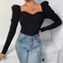 parine.pl Odzież > Bluzka long sleeve Czarny / M Bluzka Z Bufiastymi Rękawami