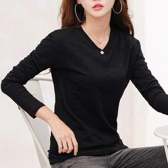 parine.pl Odzież > Bluzka long sleeve Czarny / XXL Bluzka Zapinana Na Guzik