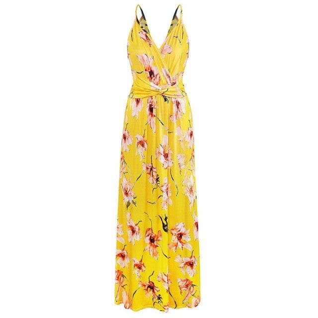 parine.pl Wzór 6 / XXL Długa Wzorzysta Sukienka Plażowa W Stylu Vintage