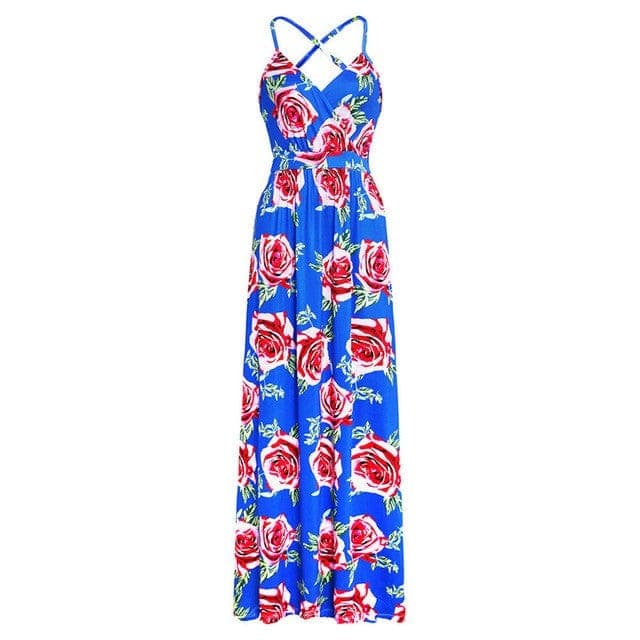 parine.pl Wzór 8 / XXL Długa Wzorzysta Sukienka Plażowa W Stylu Vintage
