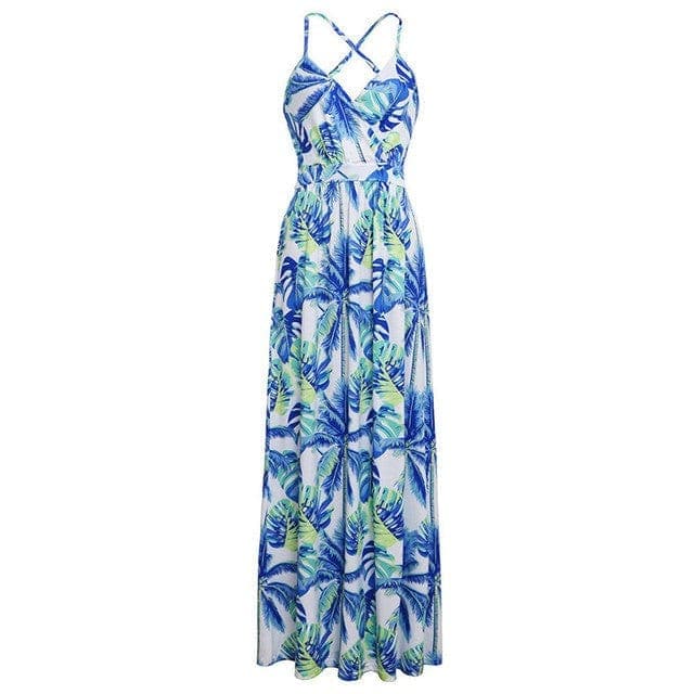 parine.pl Wzór 9 / XL Długa Wzorzysta Sukienka Plażowa W Stylu Vintage